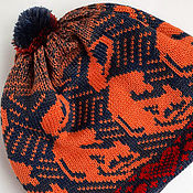 Аксессуары handmade. Livemaster - original item Winter hat with chanterelles and hearts. Handmade.