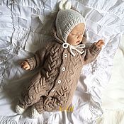 Работы для детей, handmade. Livemaster - original item Knitted caramel jumpsuit. Handmade.