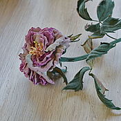 Цветы и флористика handmade. Livemaster - original item Flowers leather and suede interior rose Lilac haze. Handmade.
