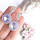 Серьги с кристаллами Swarovski. Серьги классические. Анастасия (Dianze). Интернет-магазин Ярмарка Мастеров.  Фото №2