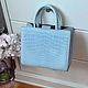 Пудрово-голубая сумка из крокодиловой кожи. Классическая сумка. Chic bags. Интернет-магазин Ярмарка Мастеров.  Фото №2