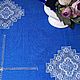 Tablecloth 147/147 linen 100% blue 4 cubans (napkins optional. Tablecloths. flax&lace. My Livemaster. Фото №4