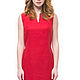 Feminine red dress made of 100% linen, Dresses, Tomsk,  Фото №1