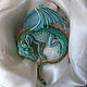 Brooch dragon 'Mint Sonia'. Brooch beads, Brooches, Moscow,  Фото №1