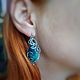 Серьги с офитом wire wrap. Серьги классические. Selena Di украшения wire wrap. Интернет-магазин Ярмарка Мастеров.  Фото №2