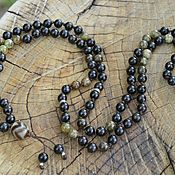 Фен-шуй и эзотерика handmade. Livemaster - original item Rosary with northern lights - small of 108 beads of astrophyllite and garnet. Handmade.
