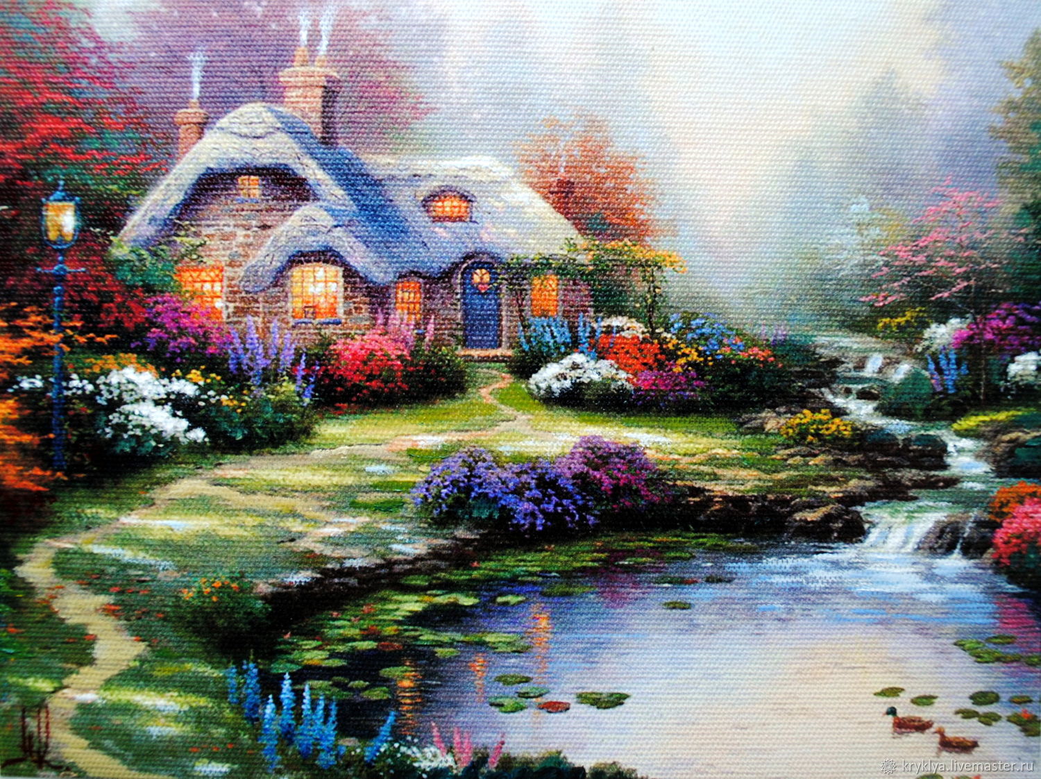 Картина маслом "Сказочный домик в лесу"Картина пейзаж в интернет-магазине Ярмарка Мастеров по цене 12800 ₽ – G5LLPRU