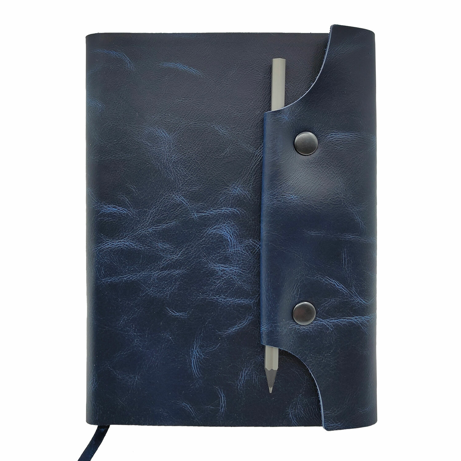 Темно-синий ежедневник из натуральной кожи с эффектом Пулл-ап в ...