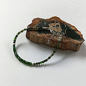 Украшения handmade. Livemaster - original item Silver bracelet made of green tourmaline and chrome diopside. Handmade.