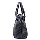 Bag made of dark blue leather with crocodile embossed. Valise. Anastasia Kaufman. Online shopping on My Livemaster.  Фото №2