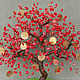 Денежное дерево из красного коралла. Деревья. МИР ТВОРЧЕСТВА. Ярмарка Мастеров.  Фото №4