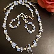 Украшения handmade. Livemaster - original item Beads and Earrings Opalite and Pearls. Handmade.