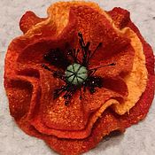 Украшения handmade. Livemaster - original item Brooch-pin: Poppy flower. Handmade.