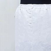Одежда ручной работы. Ярмарка Мастеров - ручная работа Falda larga blanca, lino, forrado. Handmade.