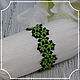 Bracelet made of black and green beads, Braided bracelet, Smolensk,  Фото №1