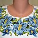 Украинская льняная вышитая блузка   " Лилии ". Блузки. Embroidered Gem. Ярмарка Мастеров.  Фото №5