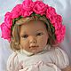 wreath, headband hair 'neon roses' knitted. Children\'s tiaras. Gala Devi (crochet design). My Livemaster. Фото №4