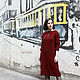 Knitted long women's Dress Maroon. Dresses. CUTE-KNIT by Nata Onipchenko. Online shopping on My Livemaster.  Фото №2