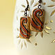 Earrings carved from alder, Earrings, Bratsk,  Фото №1