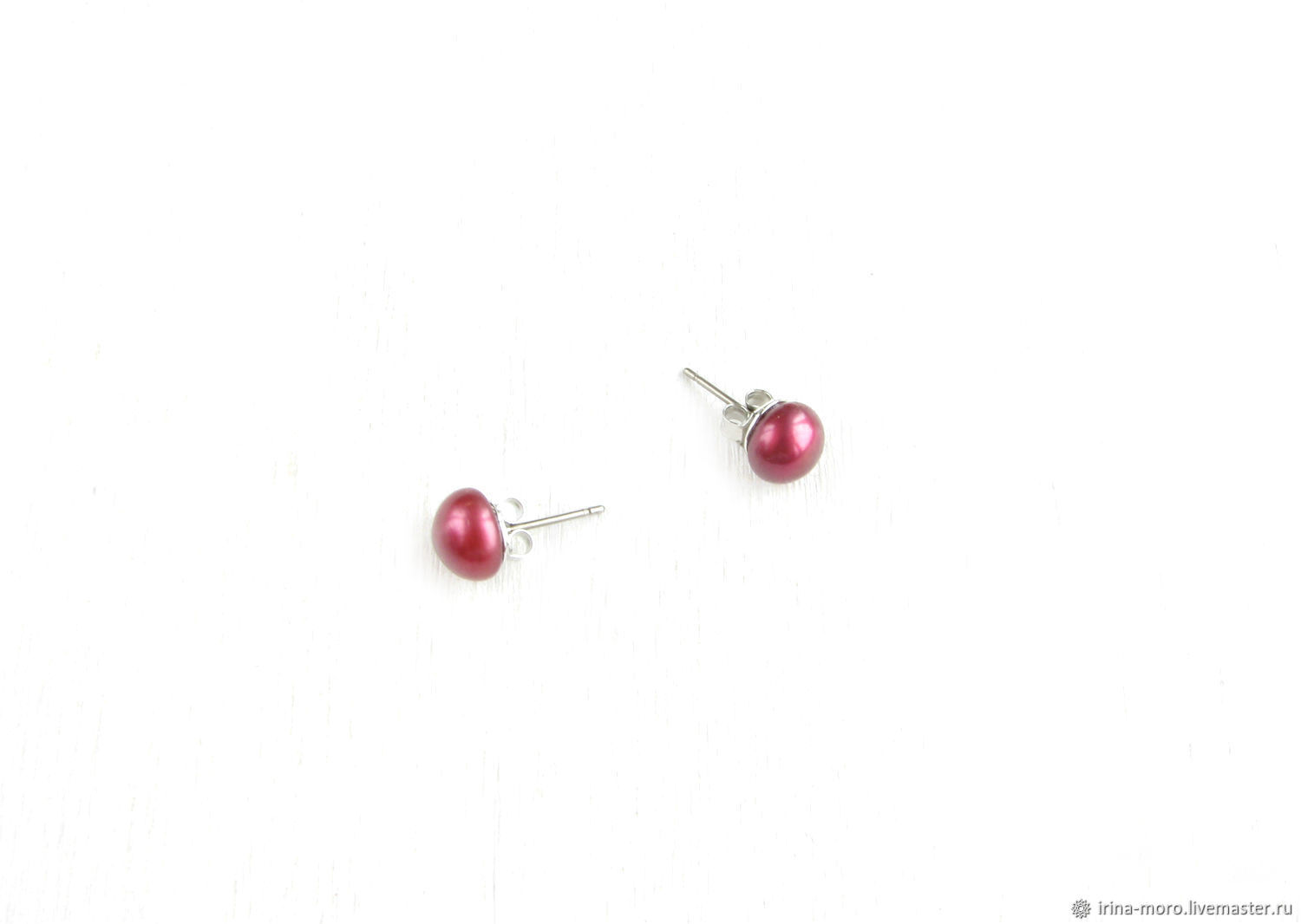 Stud earrings with natural pearls 'Pearls' small, Stud earrings, Moscow,  Фото №1