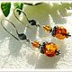 Order Amber. Earrings 'Space doll' amber silver. Frollena II. Natural Baltic amber. Livemaster. . Earrings Фото №3