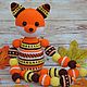 Fox round With beads crochet toy. Teethers and rattles. Alena Gaberling *Zlatiny zabavy*. Ярмарка Мастеров.  Фото №4