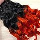 Hair for dolls is natural (Ombre Black/Red), Doll hair, Kamyshin,  Фото №1