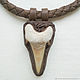  Choker with shark tooth leather. Pendant. Marina Lambrozo leather and stone. Online shopping on My Livemaster.  Фото №2