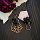 Pendientes de cobre con obsidiana negra Boho pendientes flor geométrica. Earrings. Strangell Jewelry. Ярмарка Мастеров.  Фото №6