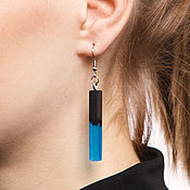 Украшения ручной работы. Ярмарка Мастеров - ручная работа Straight blue earrings (option 2). Handmade.