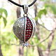 Delicious Garnet pendant with zircons in 925 Sterling silver GA0048, Pendant, Yerevan,  Фото №1