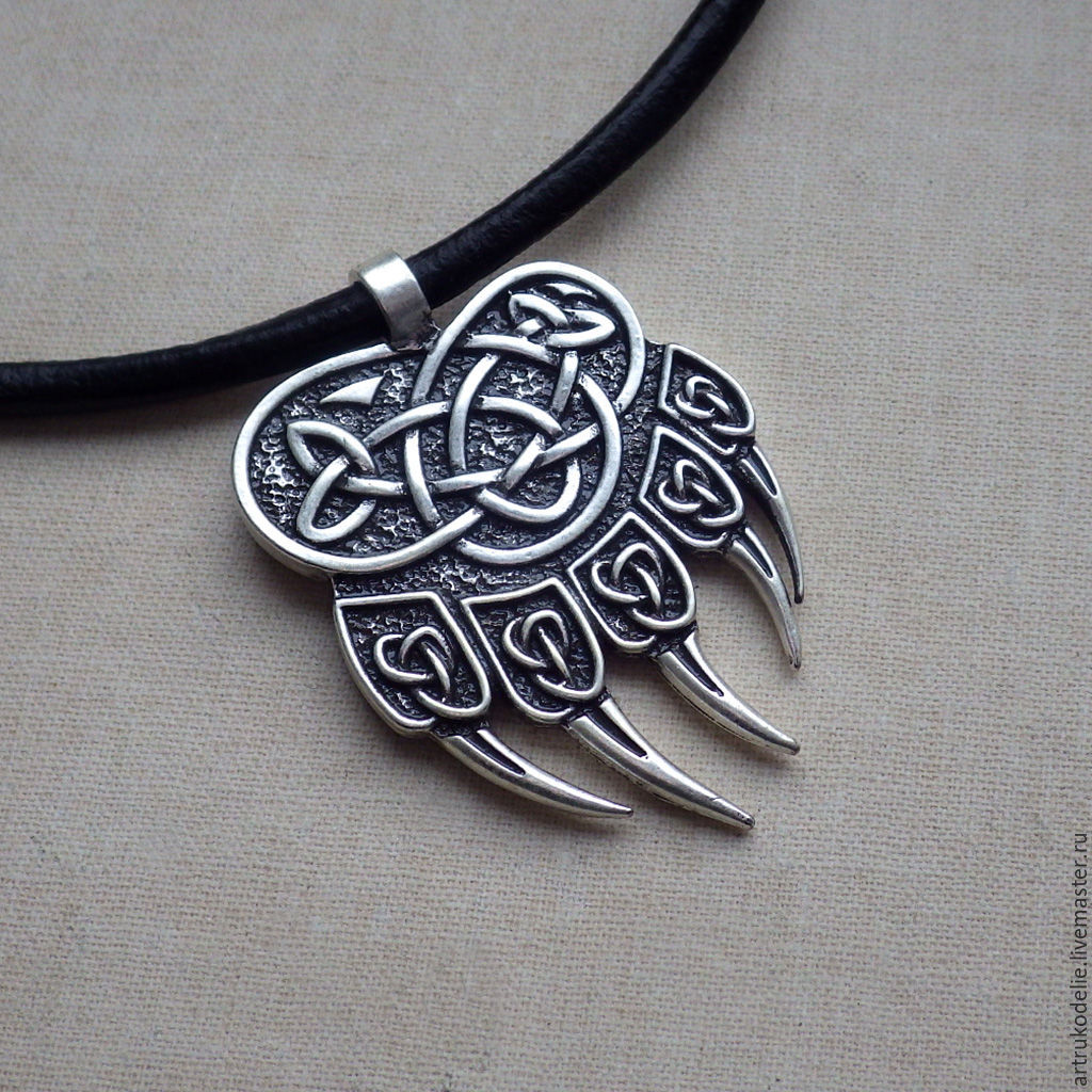 Печать Велеса. Кулон медвежья лапа, амулет, славянский оберег – купить ...