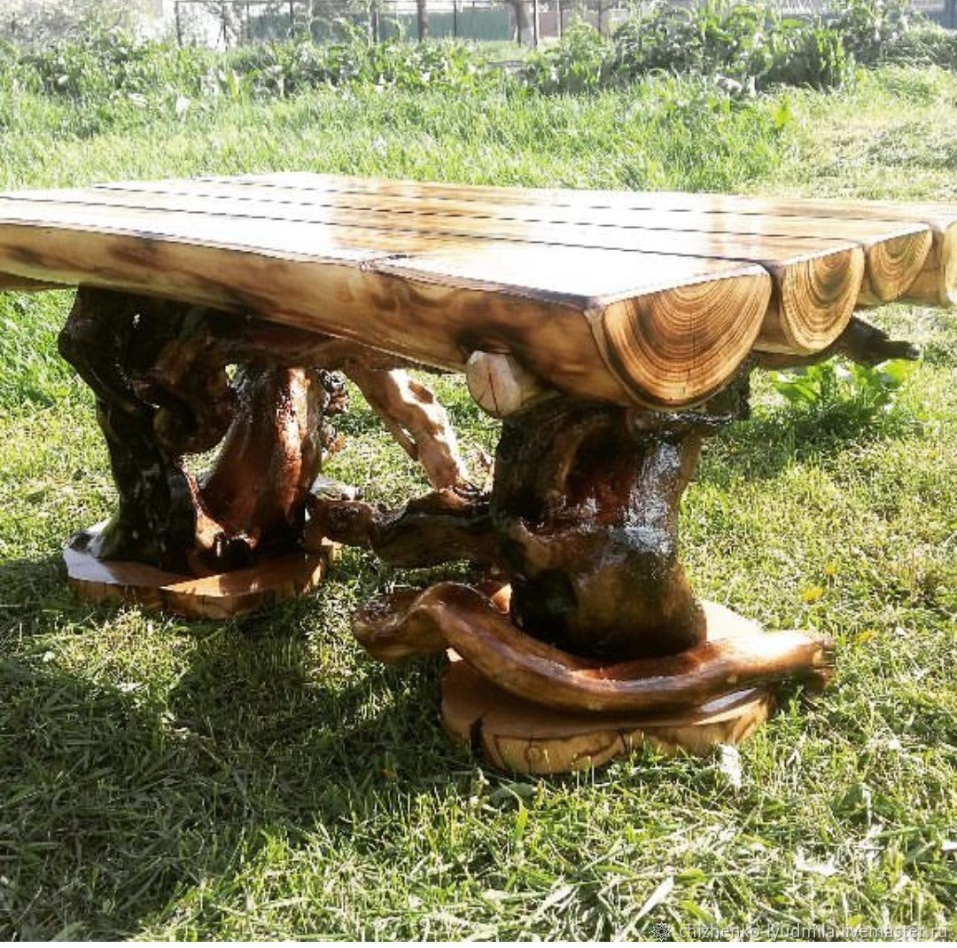 Столы из дерева ручной работы фото