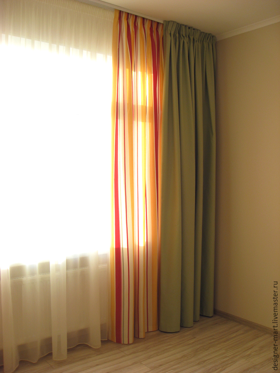 Light green curtains for bedroom купить на Ярмарке Мастеров