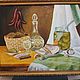 Огурчики с ветчиной - картина маслом на холсте 40*50 (в рамке). Картины. Картинная галерея - Mag. Интернет-магазин Ярмарка Мастеров.  Фото №2