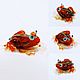 Collectible micro figurine made of colored glass Frog Seredenin, Miniature figurines, Moscow,  Фото №1