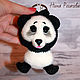 Key Chain Panda. Panda knitted, Stuffed Toys, Kandalaksha,  Фото №1