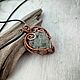 Кулон с пренитом сердечко wire wrap. Кулон. Selena Di украшения wire wrap. Ярмарка Мастеров.  Фото №4