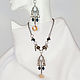 Necklace and earrings with tiger's eye, pearls and mother-of-pearl, Jewelry Sets, St. Petersburg,  Фото №1