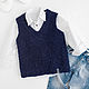 Жилет букле вязаный детский с V-вырезом, р. 110. Жилет. VA kids knitwear. Интернет-магазин Ярмарка Мастеров.  Фото №2