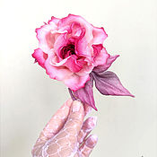 Украшения handmade. Livemaster - original item Rose silk brooch 