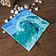 Picture Wave! sea, acrylic, 15*15 cm. Pictures. Arthelenkey (earthelenkey). My Livemaster. Фото №4