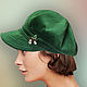 caps: Women's eight-link cap made of Italian velvet, Caps1, Moscow,  Фото №1