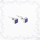Stud EARRINGS Square with Charoite. Silver Miniature Earrings, Stud earrings, Moscow,  Фото №1