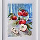 Акварельная картина с яблоками, Картины, Санкт-Петербург,  Фото №1