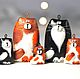 Set of Christmas toys 'Cat family' red-black-white, Christmas decorations, St. Petersburg,  Фото №1