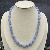 Работы для детей, handmade. Livemaster - original item Delicate women`s beads made of natural aquamarine stones.. Handmade.