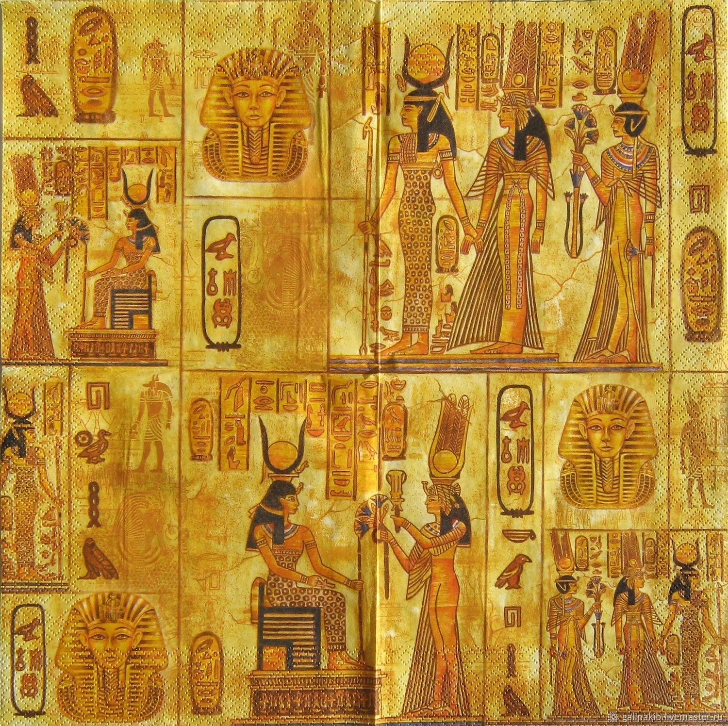 Декупаж в древнем Египте на стенах