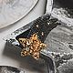 Black and gold star-comet brooch with Swarovski crystals, Brooches, Novorossiysk,  Фото №1