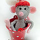 Juguetes blandos: Ratón en el árbol de Navidad, en la bolsa, en el coche. Stuffed Toys. sToryToys. Ярмарка Мастеров.  Фото №5